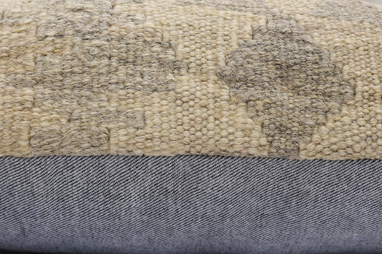 handmade Traditional Pillow Beige Tan Hand-Woven SQUARE 100% WOOL Hand woven turkish pillow2' x 2'