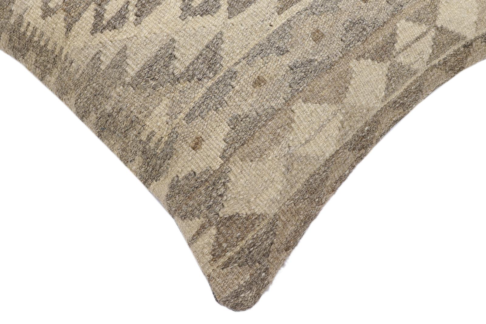 handmade Traditional Pillow Beige Brown Hand-Woven SQUARE 100% WOOL Hand woven turkish pillow2' x 2'