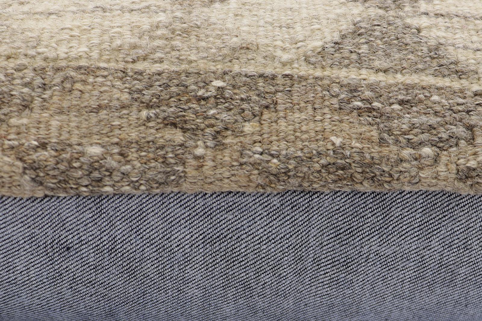 handmade Traditional Pillow Beige Brown Hand-Woven SQUARE 100% WOOL Hand woven turkish pillow2' x 2'