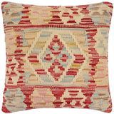 handmade Traditional Pillow Red Blue Hand-Woven SQUARE 100% WOOL Hand woven turkish pillow2' x 2'