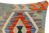 handmade Traditional Pillow Rust Gray Hand-Woven SQUARE 100% WOOL Hand woven turkish pillow2' x 2'
