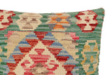 handmade Traditional Pillow Green Beige Hand-Woven SQUARE 100% WOOL Hand woven turkish pillow2' x 2'