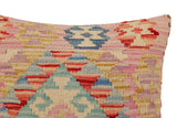 handmade Traditional Pillow Blue Beige Hand-Woven SQUARE 100% WOOL Hand woven turkish pillow2' x 2'