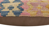 handmade Traditional Pillow Blue Beige Hand-Woven SQUARE 100% WOOL Hand woven turkish pillow2' x 2'