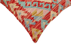 handmade Traditional Pillow Red Beige Hand-Woven SQUARE 100% WOOL Hand woven turkish pillow2' x 2'