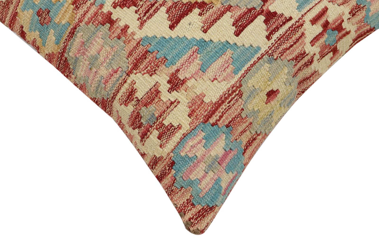 handmade Traditional Pillow Rust Beige Hand-Woven SQUARE 100% WOOL Hand woven turkish pillow2' x 2'