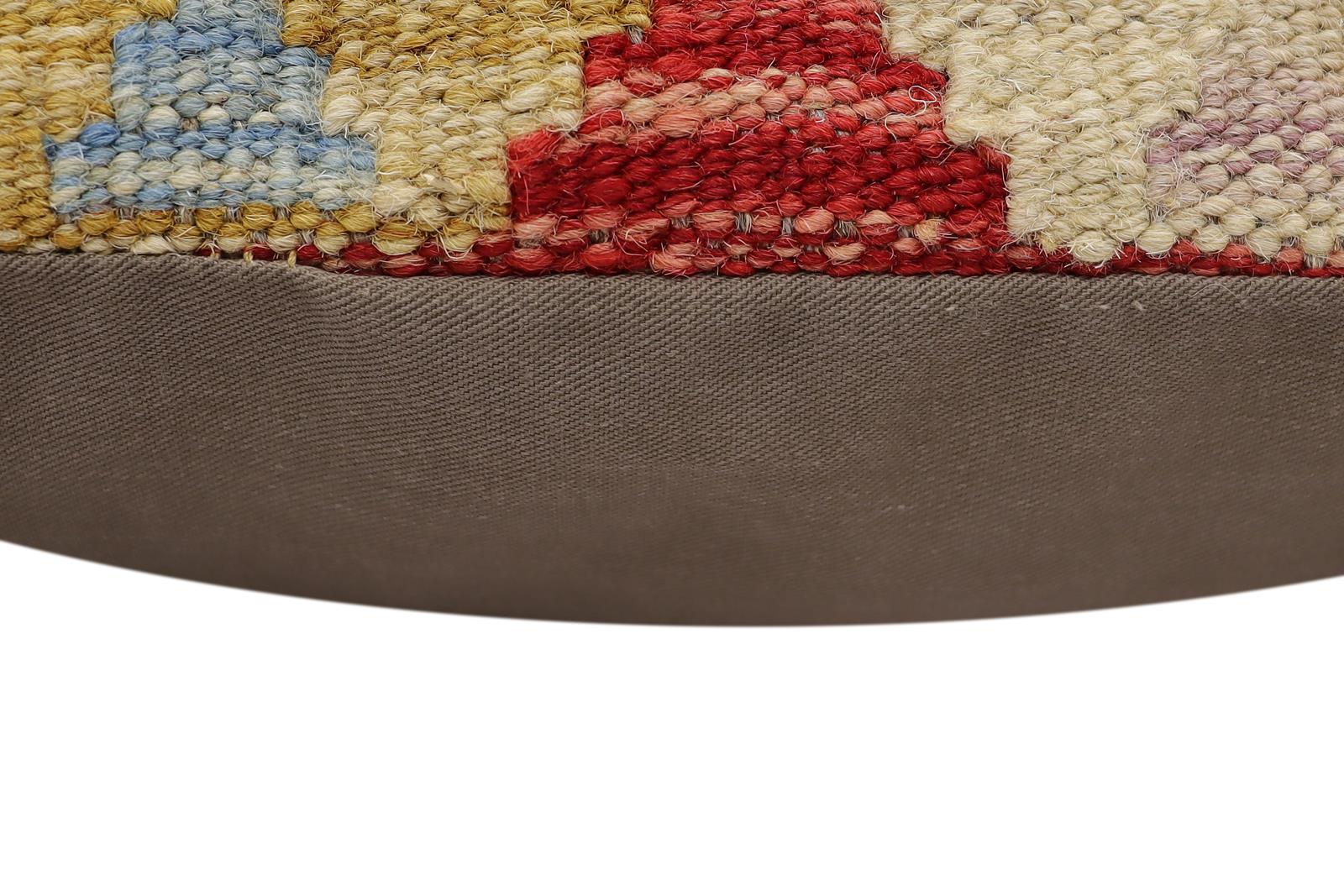 handmade Traditional Pillow Red Beige Hand-Woven SQUARE 100% WOOL Hand woven turkish pillow2' x 2'