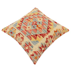 handmade Traditional Pillow Beige Rust Hand-Woven SQUARE 100% WOOL Hand woven turkish pillow2' x 2'