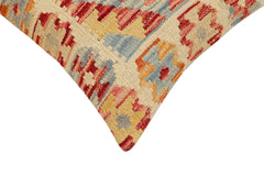 handmade Traditional Pillow Beige Rust Hand-Woven SQUARE 100% WOOL Hand woven turkish pillow2' x 2'