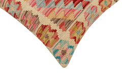 handmade Traditional Pillow Beige Rust Hand-Woven SQUARE 100% WOOL  Hand woven turkish pillow  2 x 2