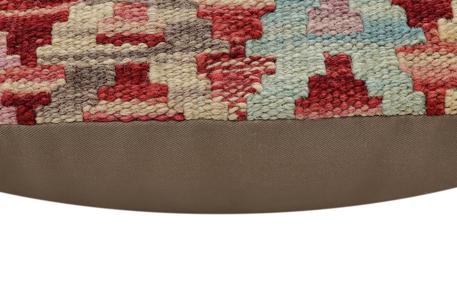 handmade Traditional Pillow Red Beige Hand-Woven SQUARE 100% WOOL Hand woven turkish pillow2' x 2'