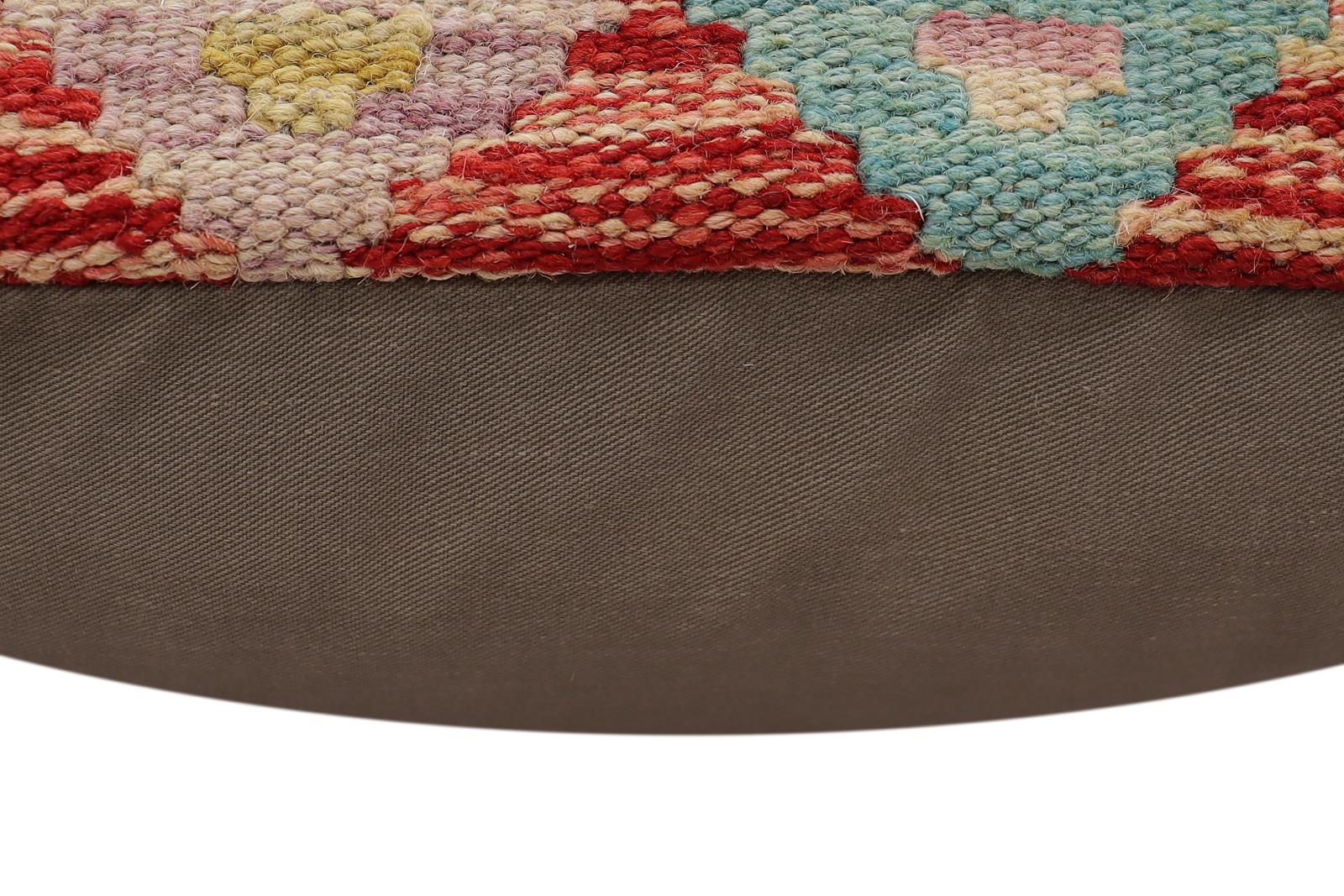 handmade Traditional Pillow Red Beige Hand-Woven SQUARE 100% WOOL Hand woven turkish pillow2' x 2'