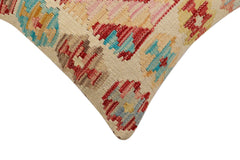 handmade Traditional Pillow Beige Red Hand-Woven SQUARE 100% WOOL Hand woven turkish pillow2' x 2'
