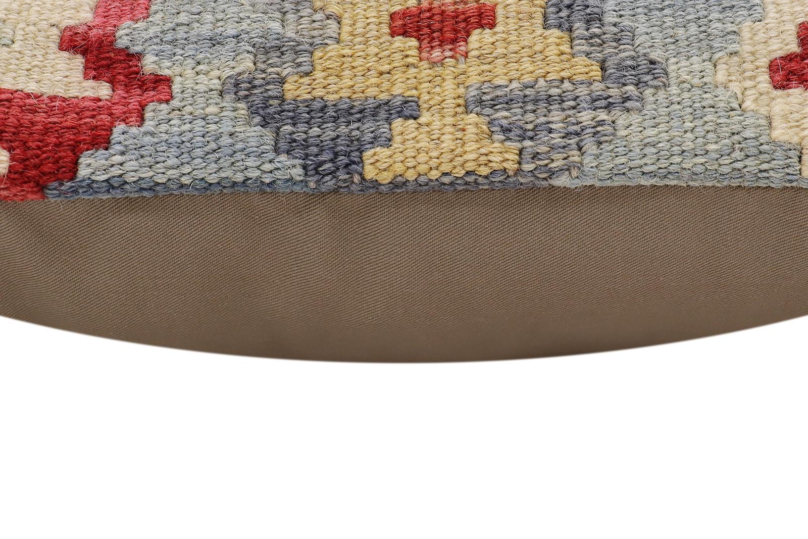 handmade Traditional Pillow Red Blue Hand-Woven SQUARE 100% WOOL Hand woven turkish pillow2' x 2'