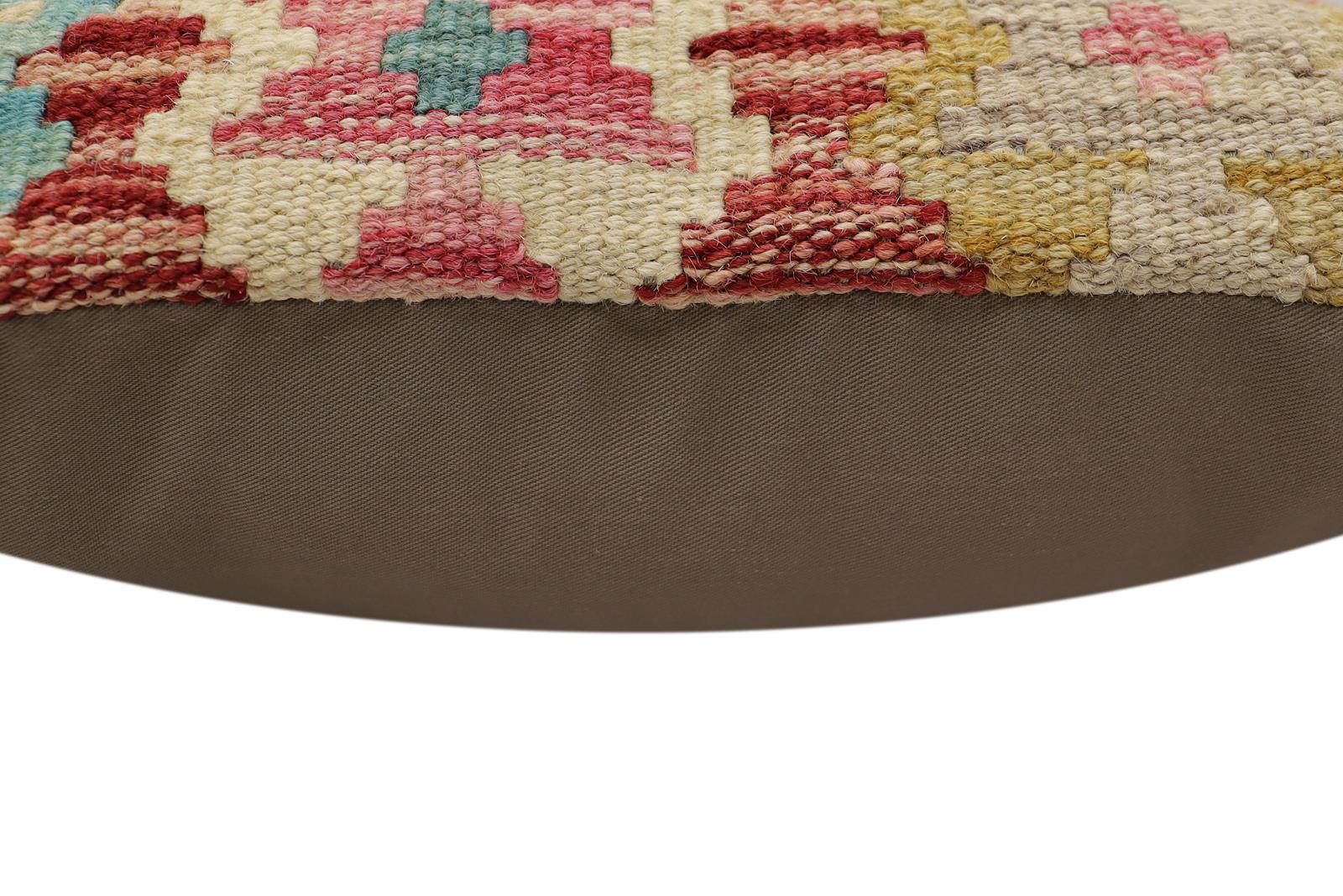 handmade Traditional Pillow Red Blue Hand-Woven SQUARE 100% WOOL Hand woven turkish pillow2' x 2'