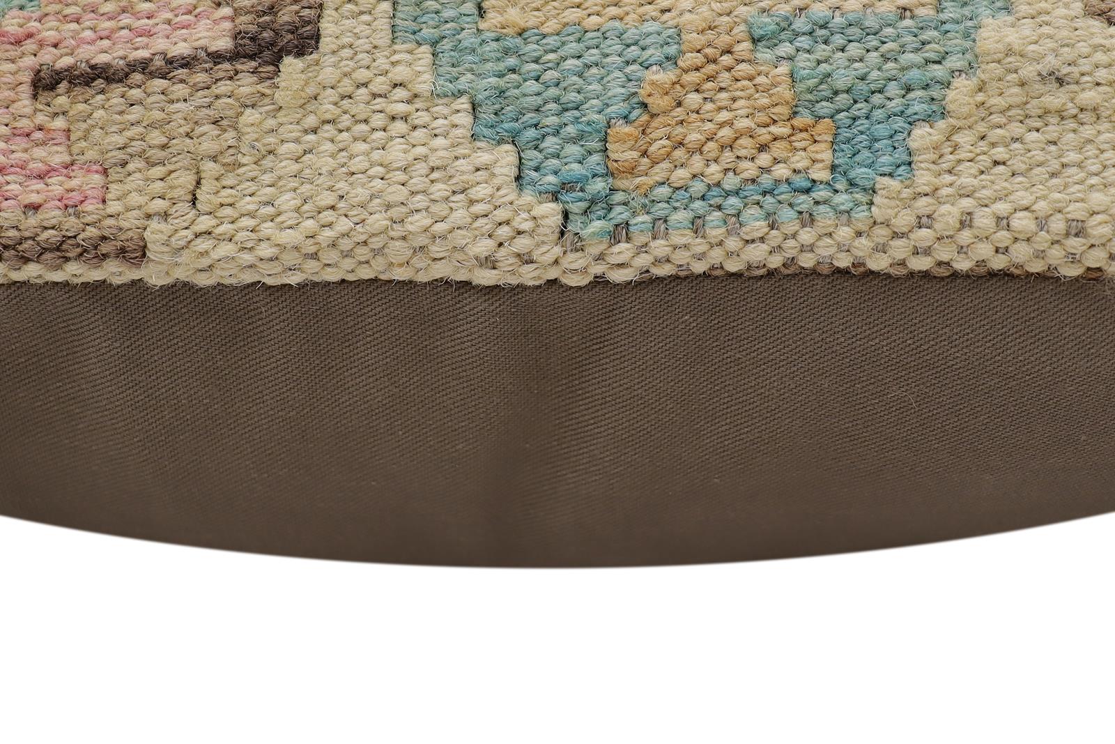 handmade Traditional Pillow Beige Red Hand-Woven SQUARE 100% WOOL  Hand woven turkish pillow  2 x 2