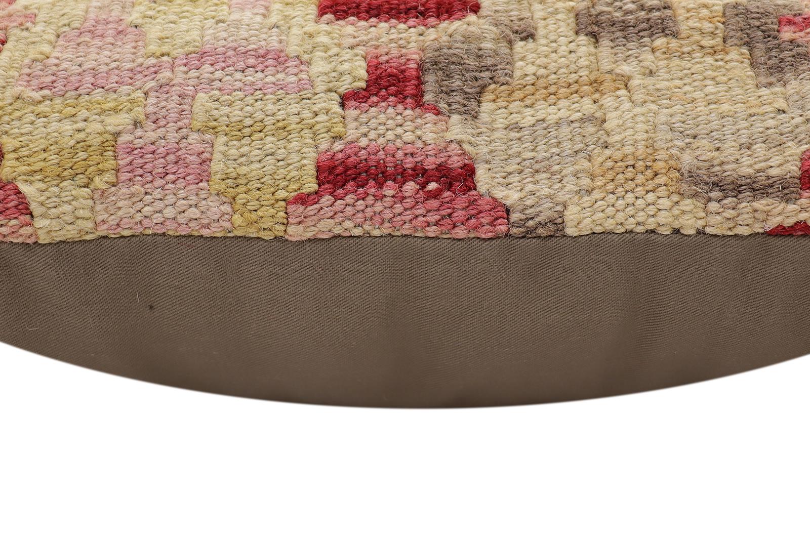 handmade Traditional Pillow Red Beige Hand-Woven SQUARE 100% WOOL Hand woven turkish pillow2' x 2'