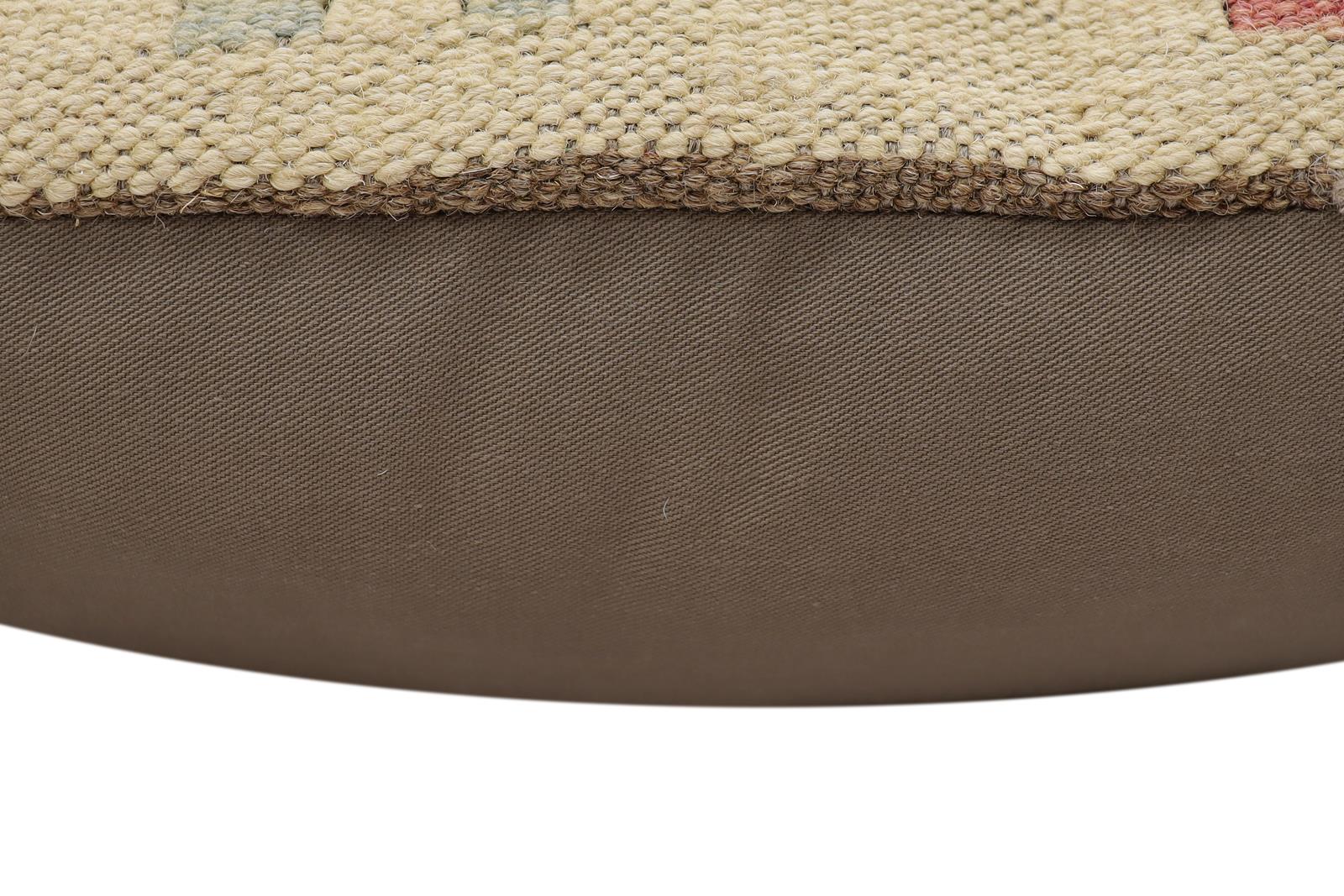 handmade Traditional Pillow Beige Red Hand-Woven SQUARE 100% WOOL  Hand woven turkish pillow  2 x 2