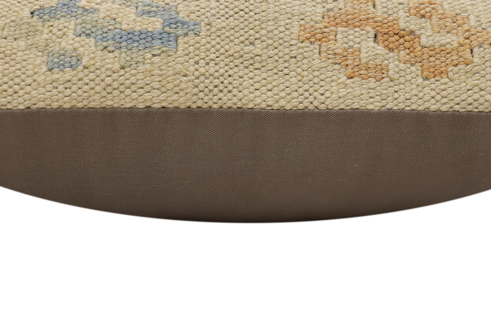 handmade Traditional Pillow Beige Red Hand-Woven SQUARE 100% WOOL  Hand woven turkish pillow  3 x 5