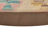handmade Traditional Pillow Beige Red Hand-Woven SQUARE 100% WOOL Hand woven turkish pillow2' x 2'