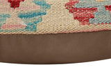handmade Traditional Pillow Beige Red Hand-Woven SQUARE 100% WOOL Hand woven turkish pillow2' x 2'