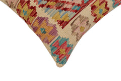 handmade Traditional Pillow Beige Red Hand-Woven SQUARE 100% WOOL Hand woven turkish pillow2' x 2'