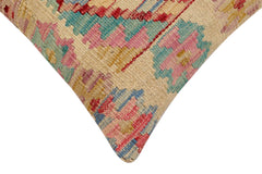 handmade Traditional Pillow Beige Red Hand-Woven SQUARE 100% WOOL Hand woven turkish pillow2' x 2'