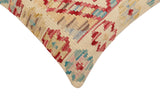 handmade Traditional Pillow Beige Red Hand-Woven SQUARE 100% WOOL Hand woven turkish pillow2' x 2'