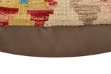 handmade Traditional Pillow Beige Red Hand-Woven SQUARE 100% WOOL Hand woven turkish pillow2' x 2'
