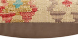 handmade Traditional Pillow Beige Red Hand-Woven SQUARE 100% WOOL Hand woven turkish pillow2' x 2'