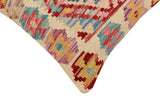 handmade Traditional Pillow Beige Red Hand-Woven SQUARE 100% WOOL Hand woven turkish pillow2' x 2'