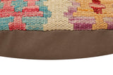 handmade Traditional Pillow Beige Red Hand-Woven SQUARE 100% WOOL Hand woven turkish pillow2' x 2'