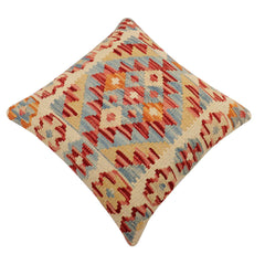 handmade Traditional Pillow Red Blue Hand-Woven SQUARE 100% WOOL Hand woven turkish pillow2' x 2'