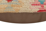 handmade Traditional Pillow Beige Red Hand-Woven SQUARE 100% WOOL Hand woven turkish pillow2' x 2'