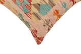 handmade Traditional Pillow Red Blue Hand-Woven SQUARE 100% WOOL Hand woven turkish pillow2' x 2'