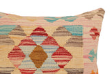 handmade Traditional Pillow Red Blue Hand-Woven SQUARE 100% WOOL Hand woven turkish pillow2' x 2'