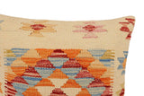 handmade Traditional Pillow Beige Rust Hand-Woven SQUARE 100% WOOL Hand woven turkish pillow2' x 2'