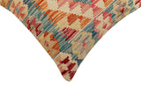 handmade Traditional Pillow Blue Rust Hand-Woven SQUARE 100% WOOL Hand woven turkish pillow2' x 2'