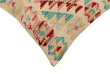 handmade Traditional Pillow Beige Red Hand-Woven SQUARE 100% WOOL Hand woven turkish pillow2' x 2'