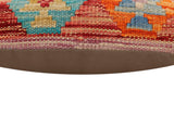handmade Traditional Pillow Red Blue Hand-Woven SQUARE 100% WOOL Hand woven turkish pillow2' x 2'