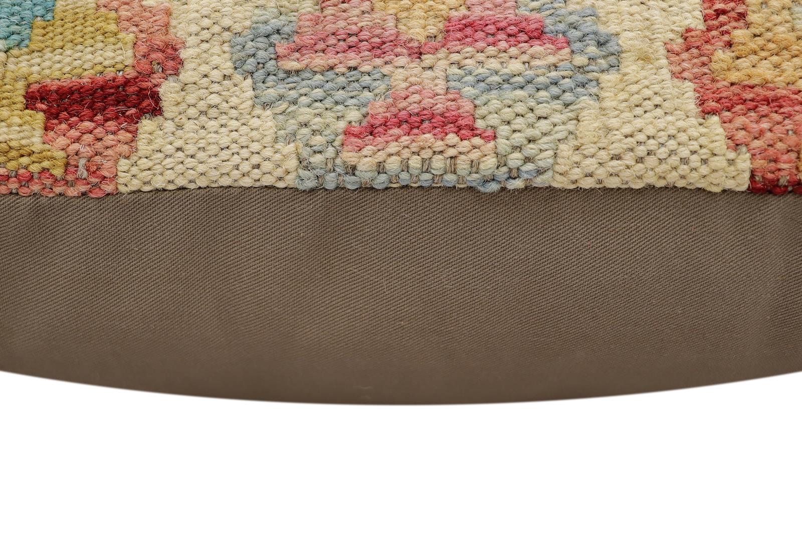 handmade Traditional Pillow Red Blue Hand-Woven SQUARE 100% WOOL  Hand woven turkish pillow  2 x 2