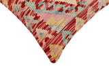 handmade Traditional Pillow Red Blue Hand-Woven SQUARE 100% WOOL Hand woven turkish pillow2' x 2'