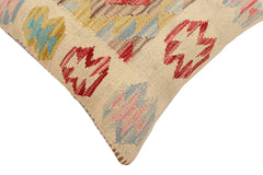 handmade Traditional Pillow Beige Red Hand-Woven SQUARE 100% WOOL Hand woven turkish pillow2' x 2'