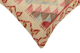 handmade Traditional Pillow Beige Red Hand-Woven SQUARE 100% WOOL Hand woven turkish pillow2' x 2'
