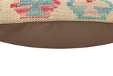 handmade Traditional Pillow Beige Red Hand-Woven SQUARE 100% WOOL Hand woven turkish pillow2' x 2'