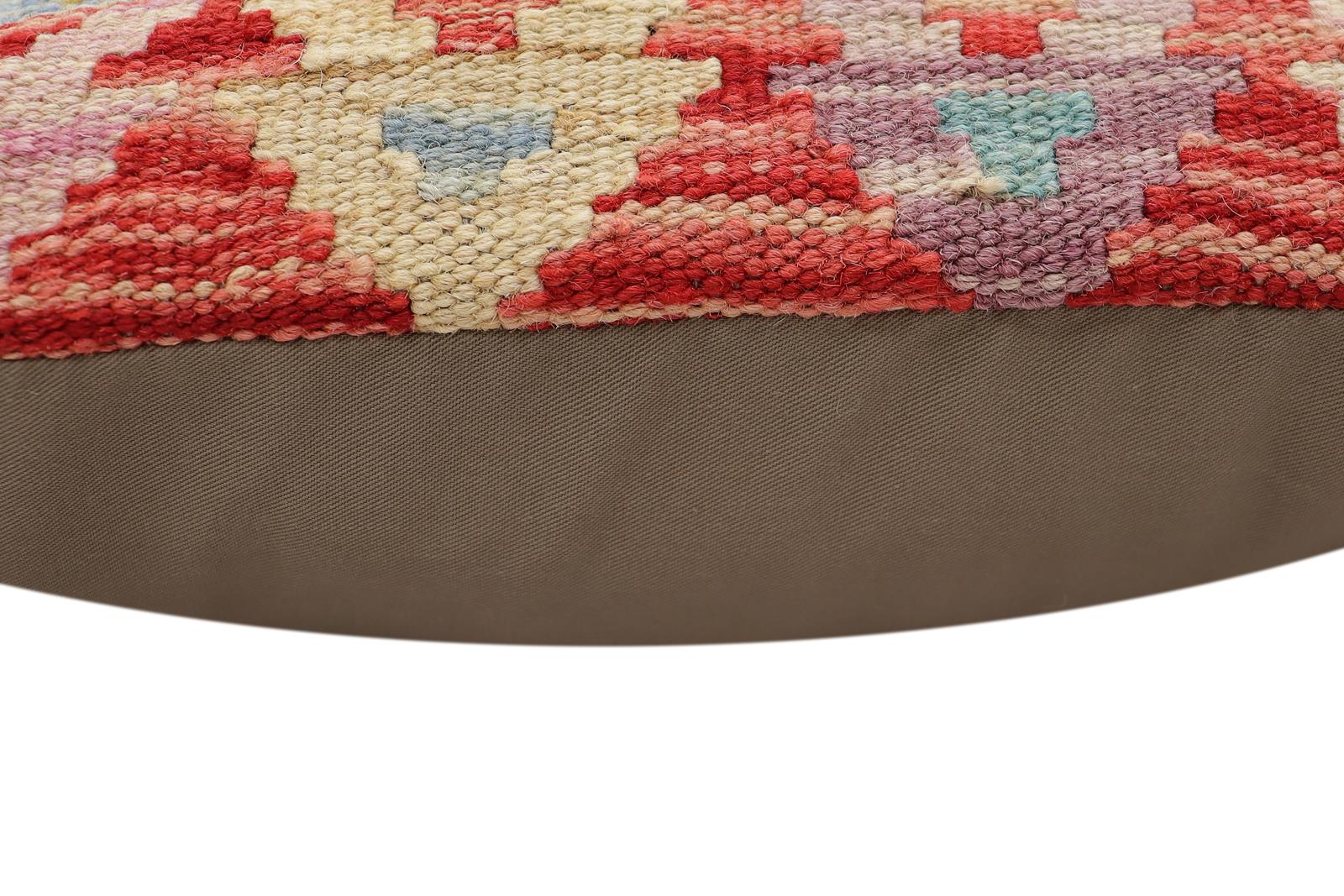 handmade Traditional Pillow Red Blue Hand-Woven SQUARE 100% WOOL Hand woven turkish pillow2' x 2'