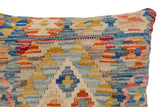 handmade Traditional Pillow Blue Rust Hand-Woven SQUARE 100% WOOL Hand woven turkish pillow2' x 2'