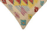 handmade Traditional Pillow Beige Rust Hand-Woven SQUARE 100% WOOL Hand woven turkish pillow2' x 2'