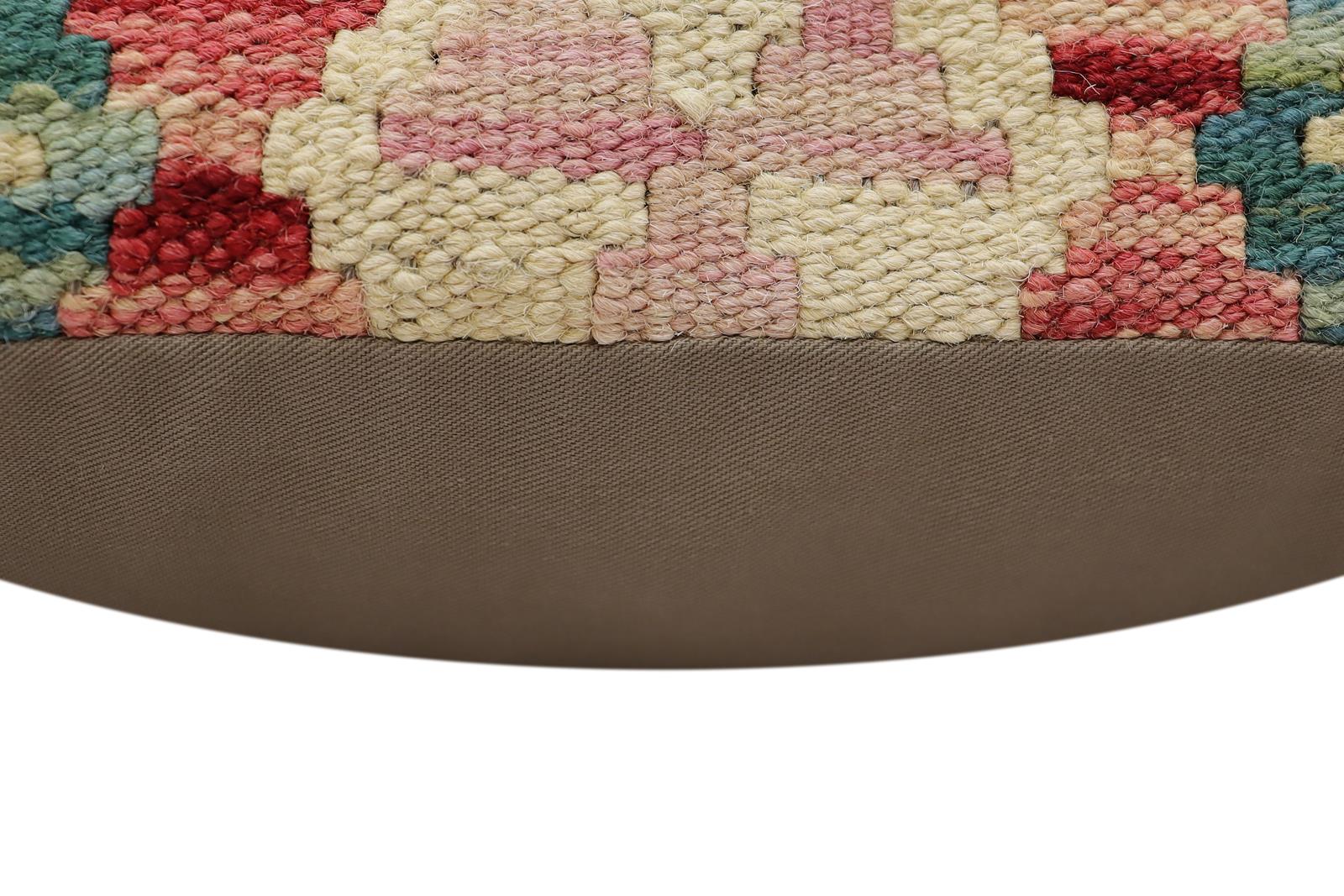 handmade Traditional Pillow Red Blue Hand-Woven SQUARE 100% WOOL  Hand woven turkish pillow  2 x 2