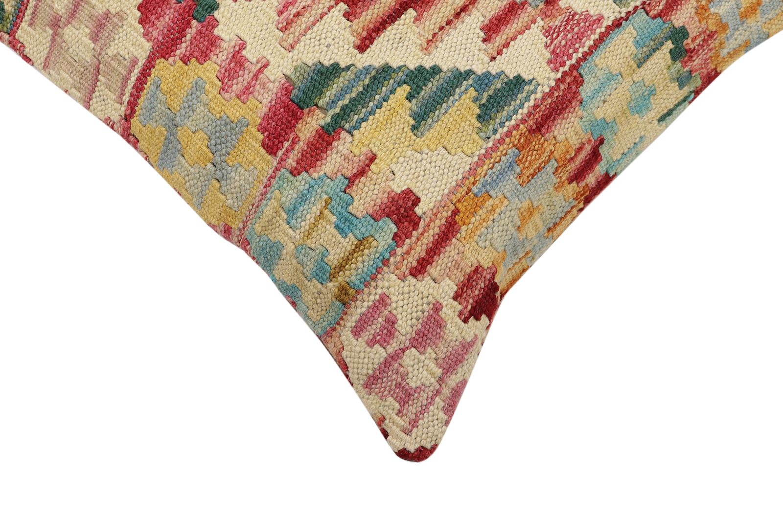 handmade Traditional Pillow Red Rust Hand-Woven SQUARE 100% WOOL Hand woven turkish pillow2' x 2'